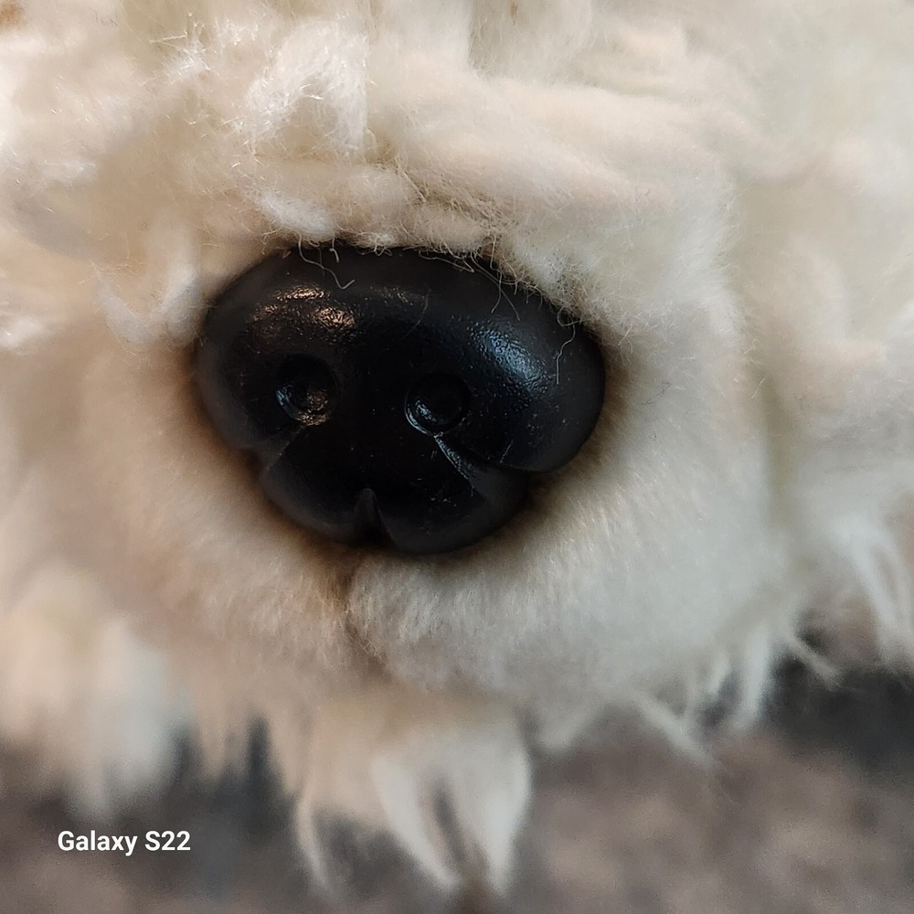 Hands on a Ganz Plush Dog Tricolor Terrier Stuffed Animal White Brown Black - Picture 3 of 11